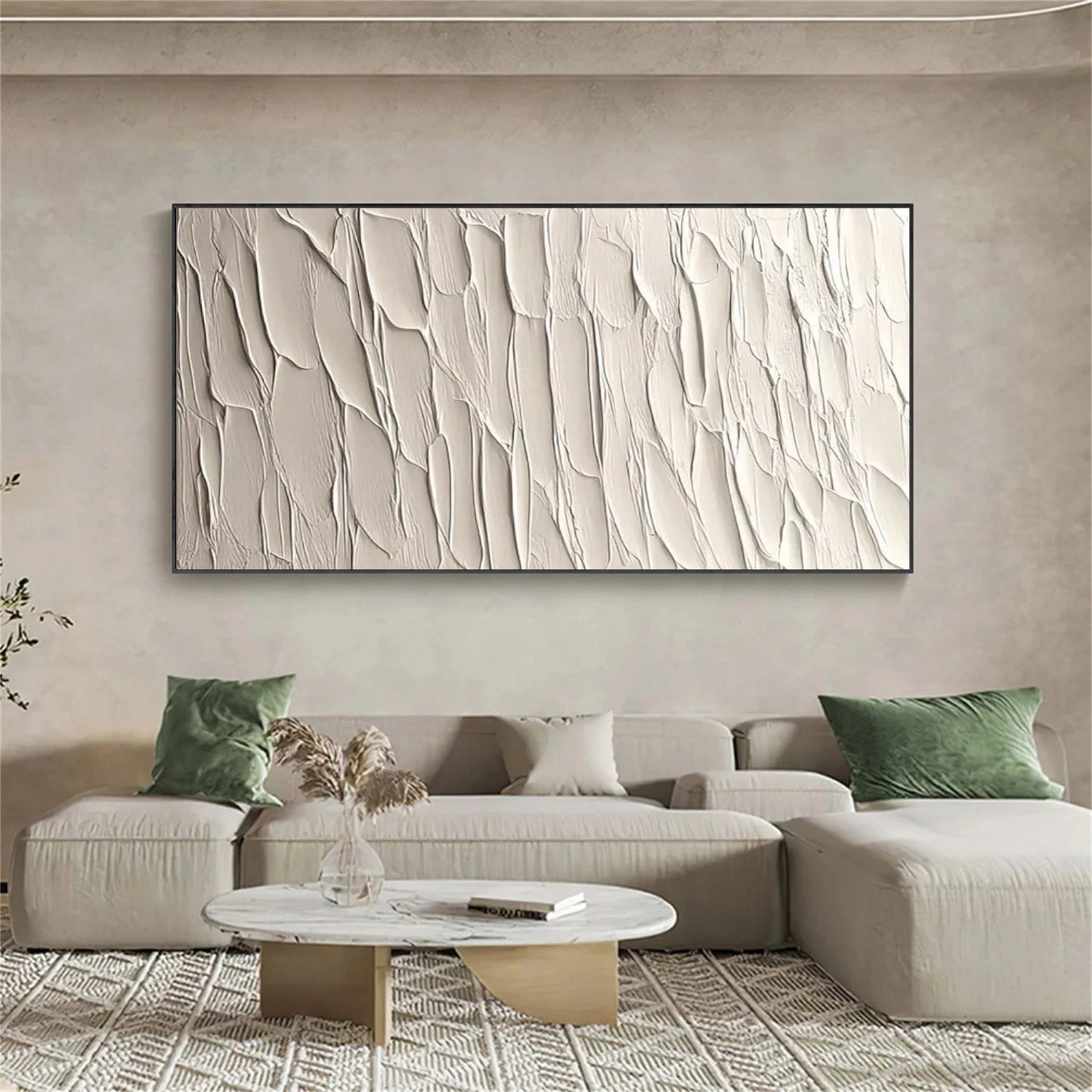 Ivory Rhythm Textured Abstract Painting