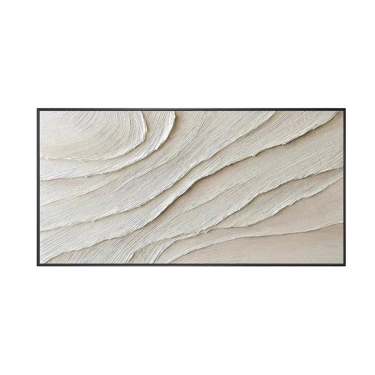 Serene Waves Beige Textured Abstract Painting