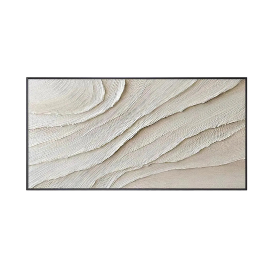 Serene Waves Beige Textured Abstract Painting