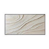 Serene Waves Beige Textured Abstract Painting