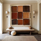 Caramel Nine-Block Textured Abstract Painting