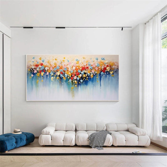 Golden Drift Blooms Abstract Painting