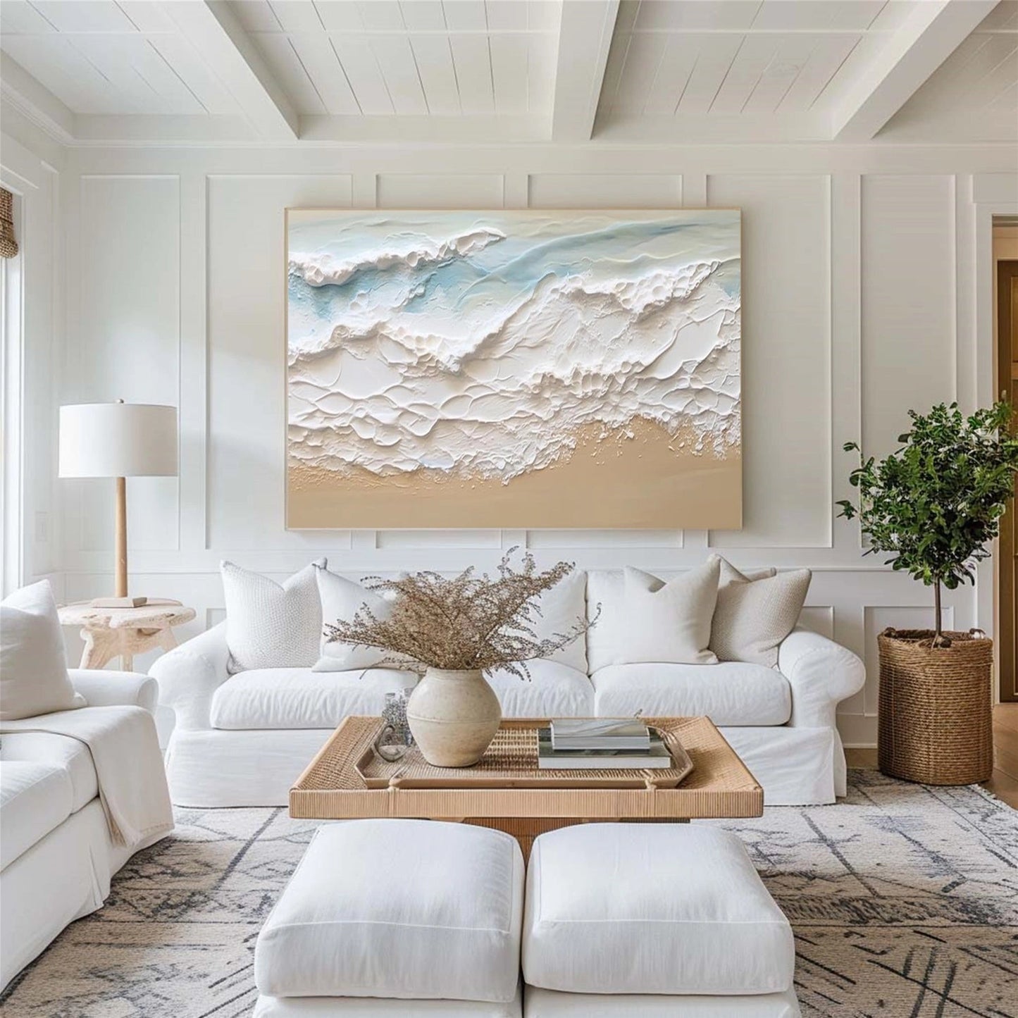 Whispering Shore Textured Seascape Painting