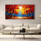 Autumn Firelight Forest Landscape Painting