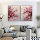 Set of 2 Soft Blush Petal Motion Floral Diptych Painting