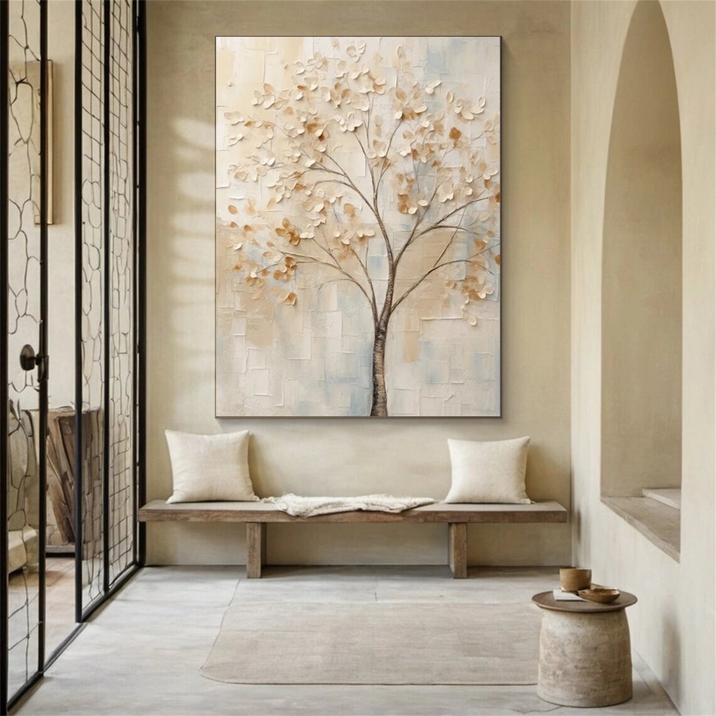 Whispering Ivory Tree Abstract Painting