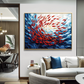 Red Fish Swirl Abstract Painting #ART03