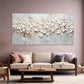 Soft Petal Drift White Floral Abstract Painting