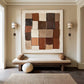 Sienna Mosaic Grid Abstract Painting