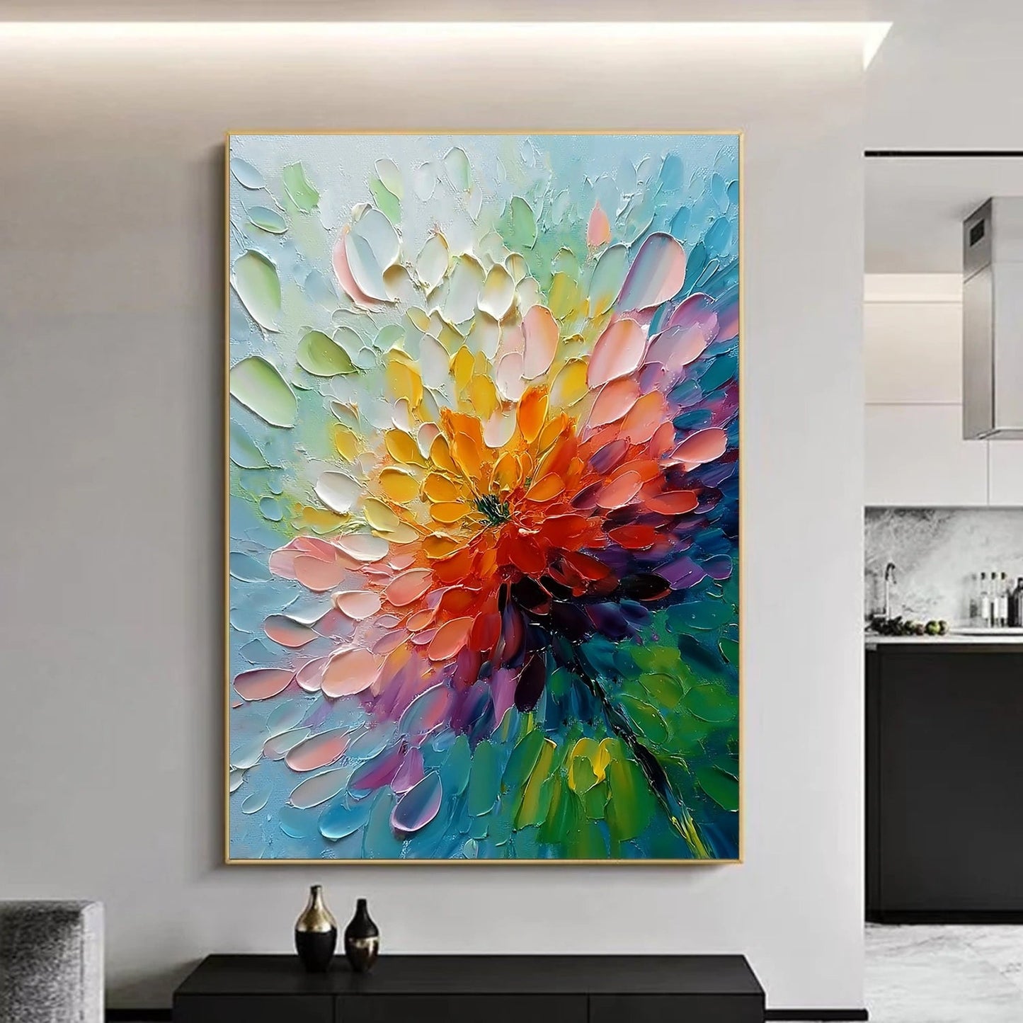 Radiant Prism Bloom Abstract Painting
