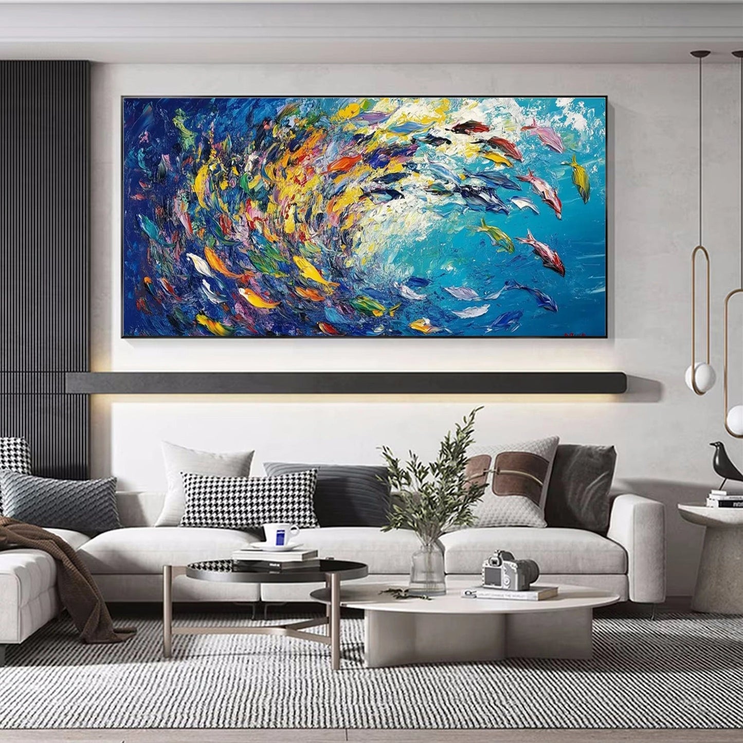 Radiant Ocean Swirl Abstract Painting