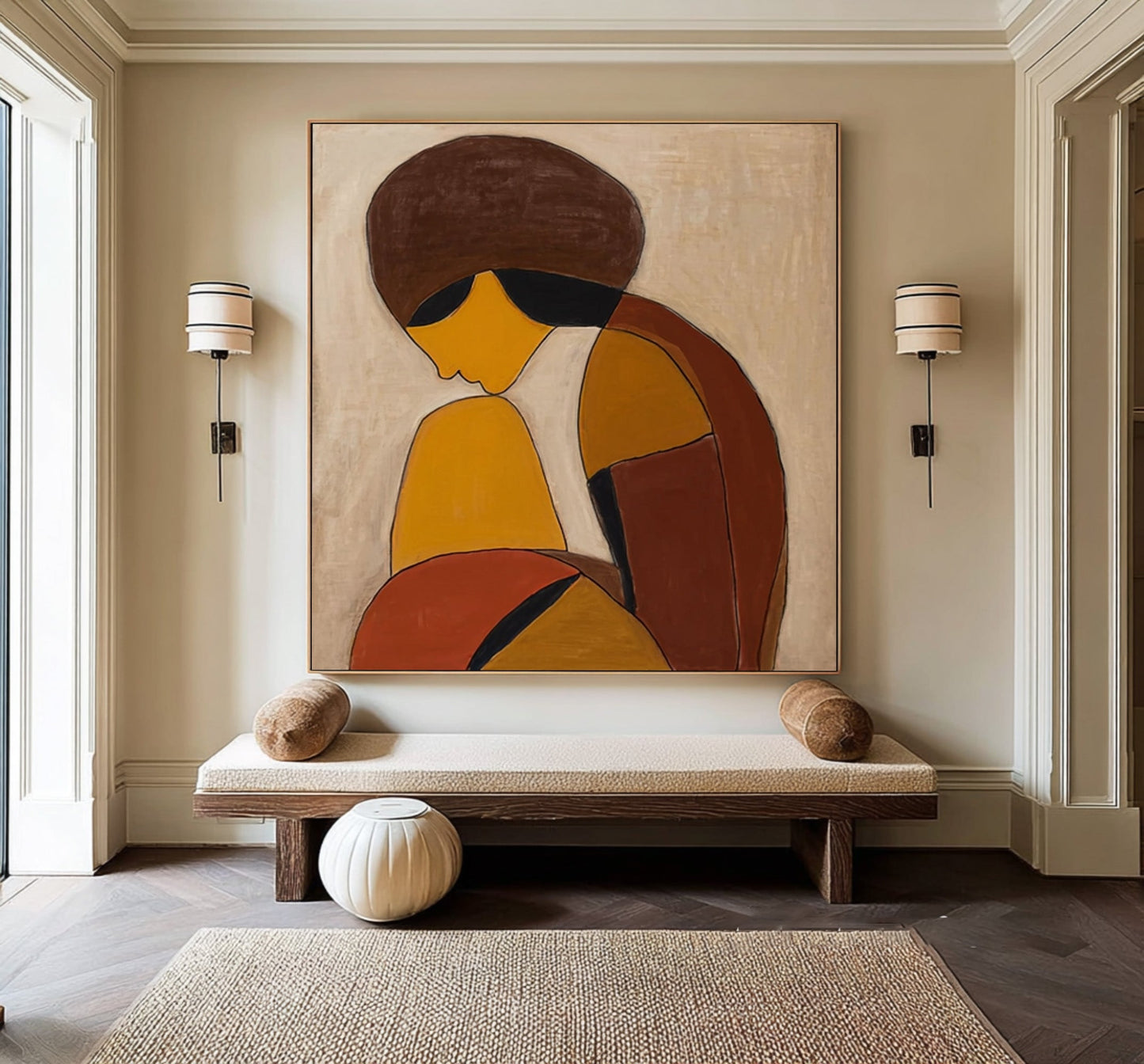 Amber Reverie Abstract Portrait Painting