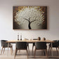 Silver Bloom Tree Textured Abstract Painting