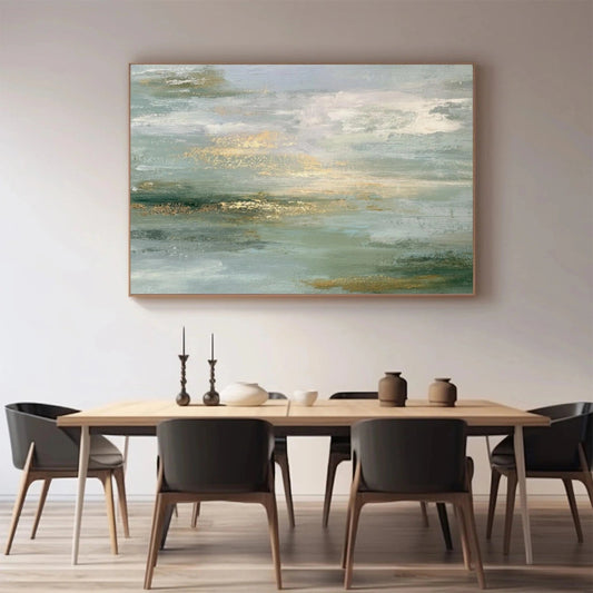 Golden Mist Seascape Abstract Painting