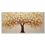 Amber Canopy-White & Gold Tree Painting