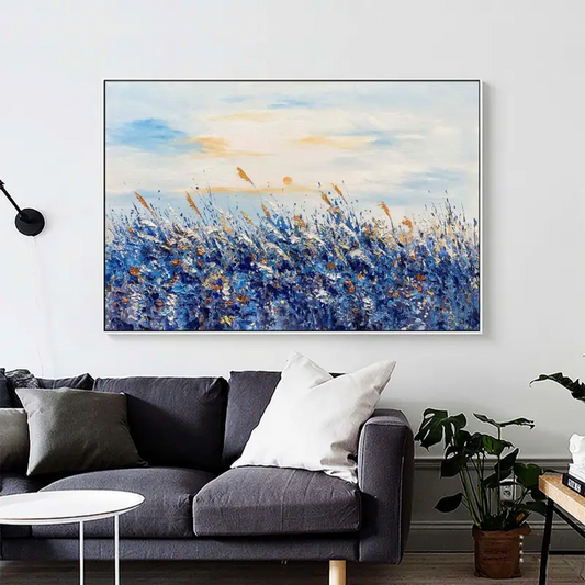 Azure Wind Meadow Abstract Painting