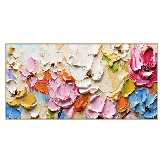 Bloom Symphony Textured Floral Painting