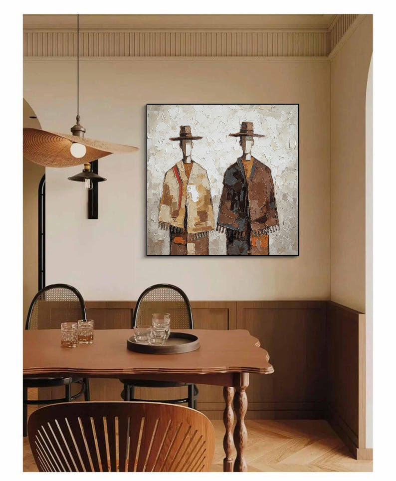 Twin Tradition – Textured Cultural Figurative Painting