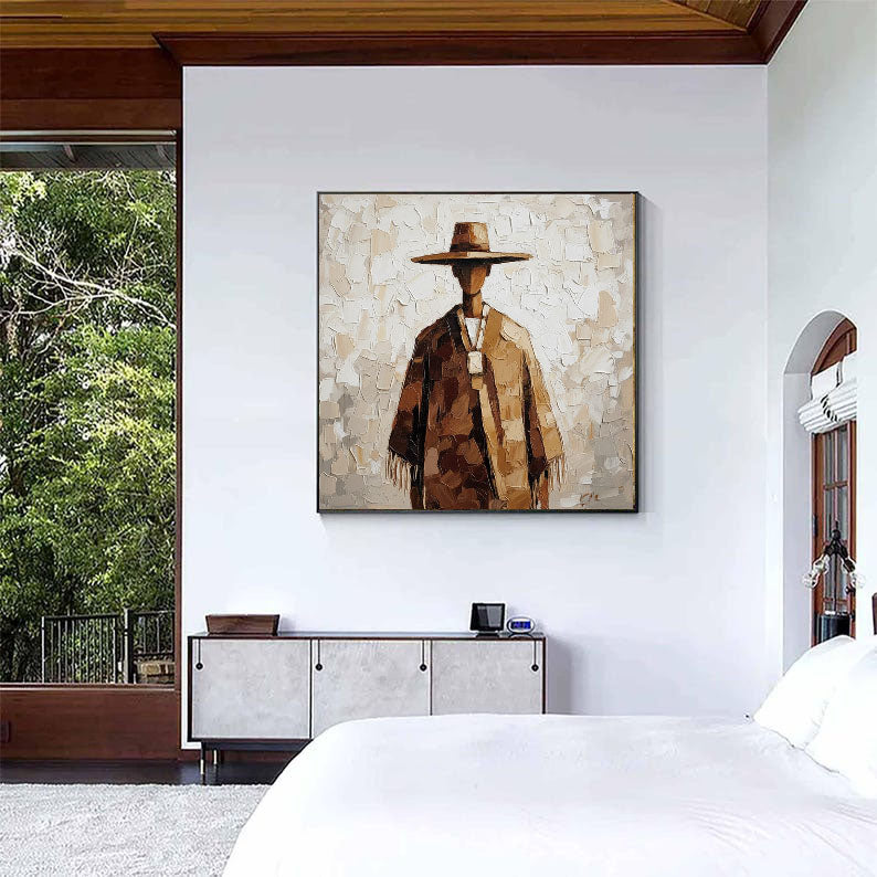 Cultural Nomad – Textured Folk Figure Art Painting