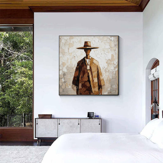 Cultural Nomad – Textured Folk Figure Art Painting