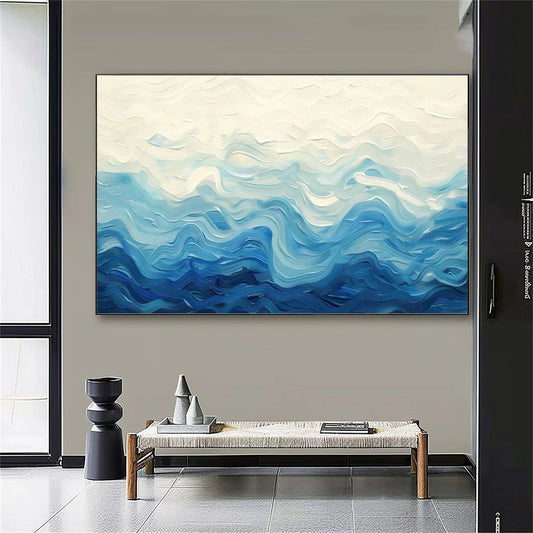 Azure Drift Blue Abstract Seascape Painting