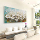 Soft Glow White Floral Abstract Painting