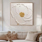 Ivory Bloom Gold-Centered Floral Painting