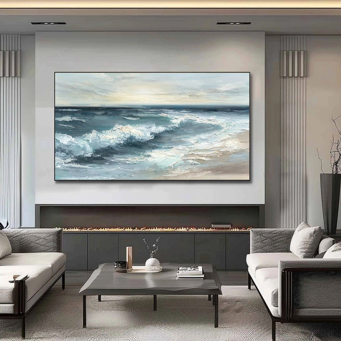 Ocean Serenity Waves – Coastal Seascape Painting