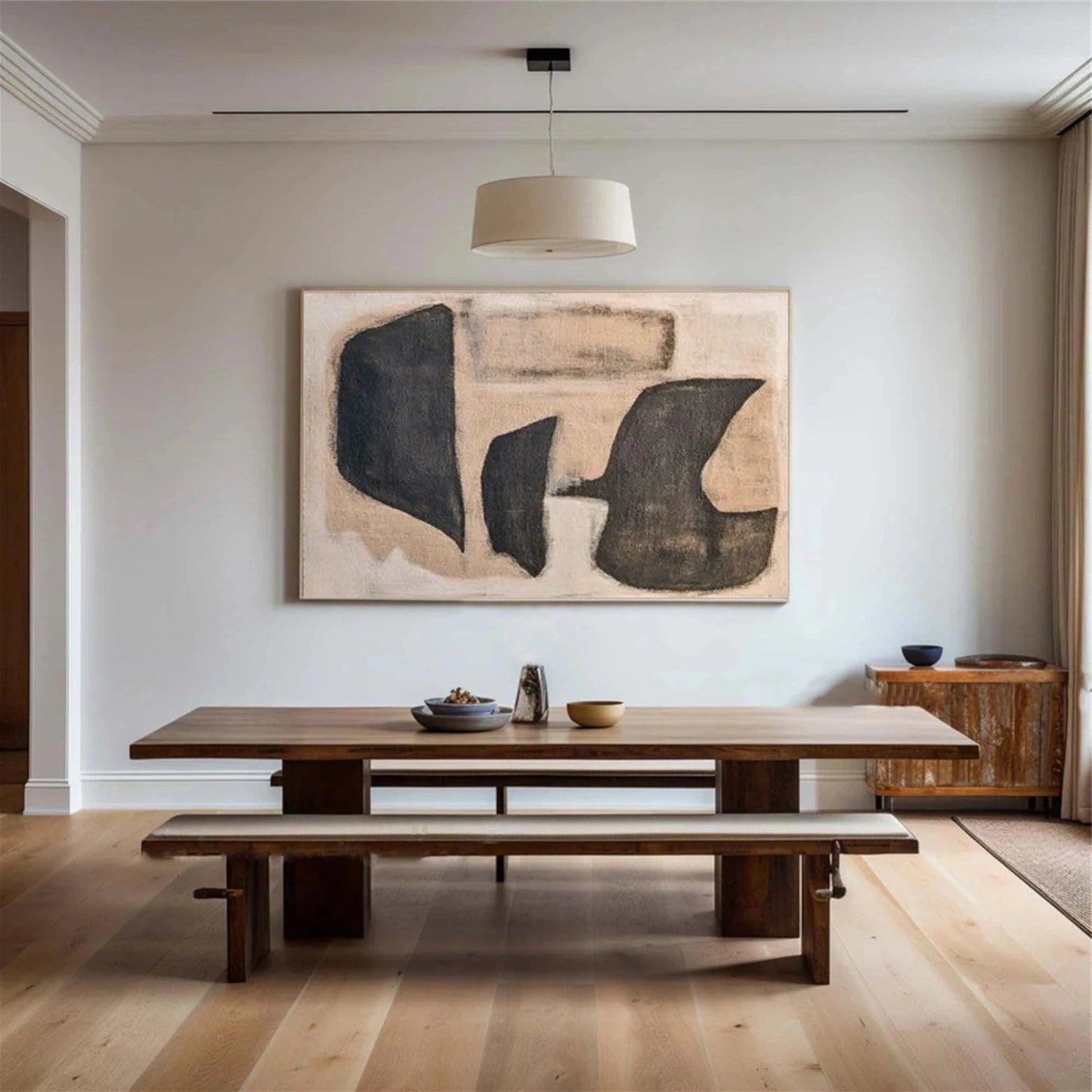 Organic Form Neutral Abstract Painting