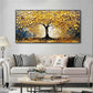 Golden Harvest Tree Abstract Painting