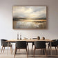 Golden Stillwater Horizon Abstract Painting