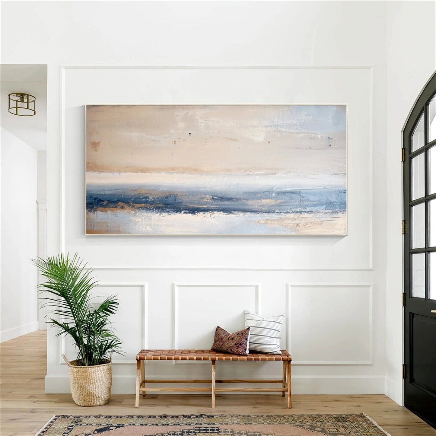 Tranquil Horizon Blue Abstract Painting