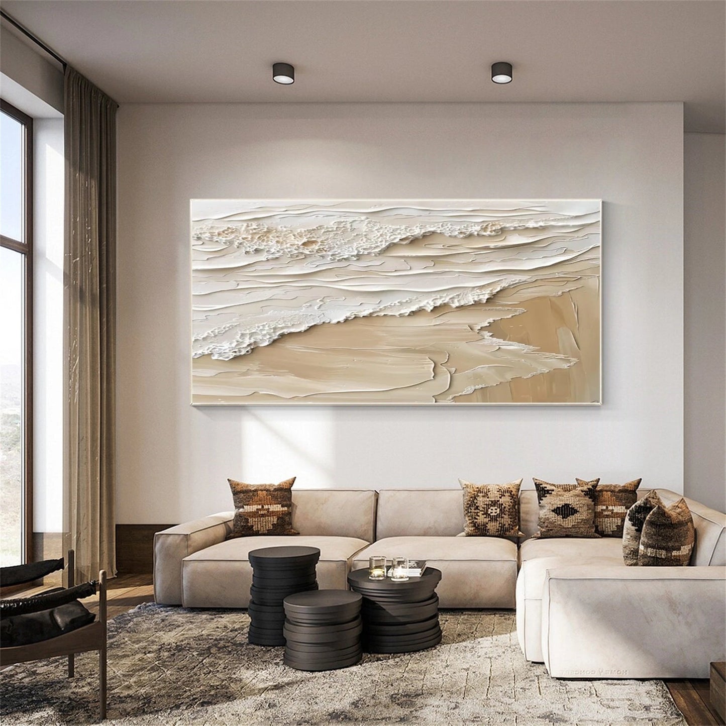 Whispering Shore Sand Abstract Painting