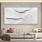 Ivory Ridge White Textured Abstract Painting