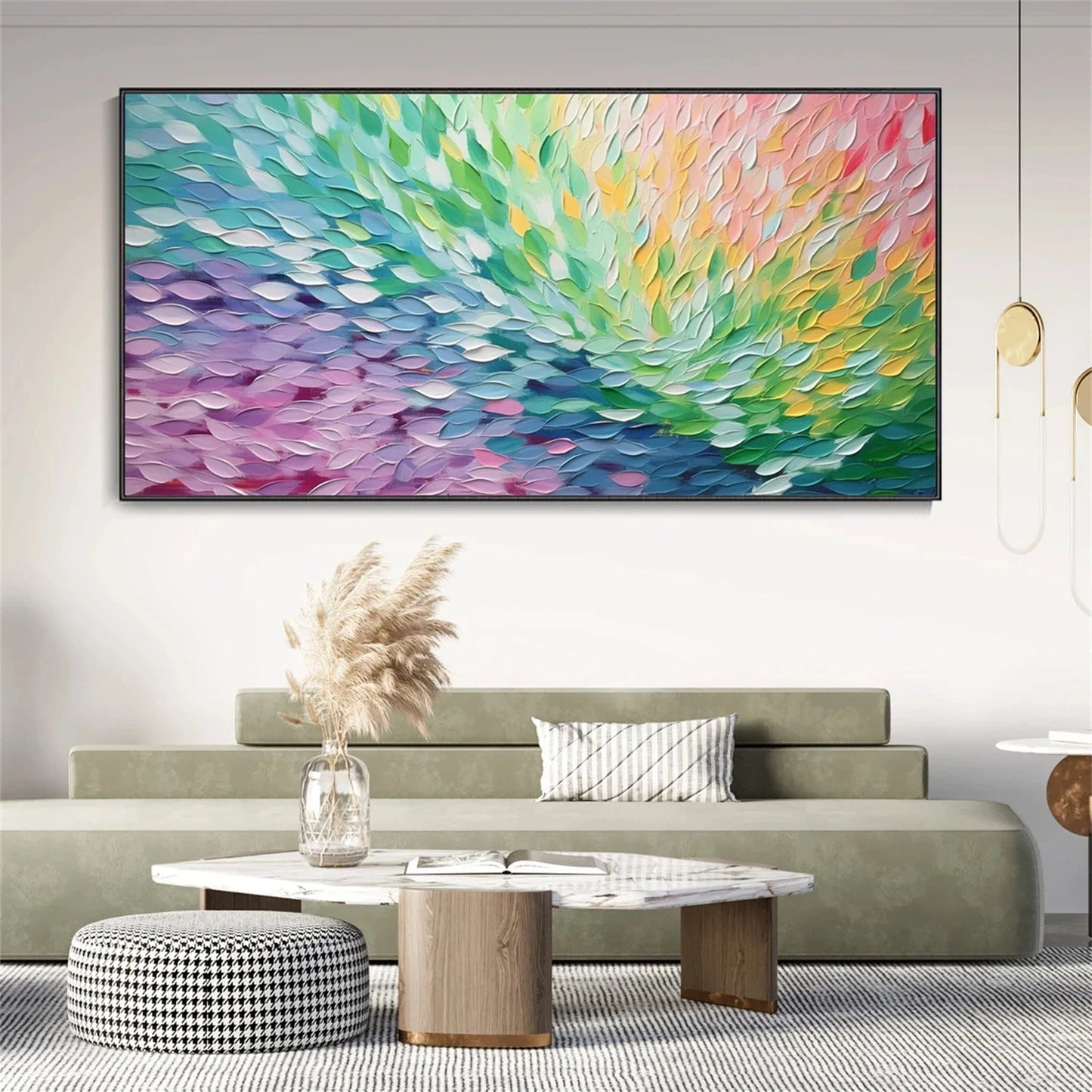 Aurora Petal Wave Abstract Painting