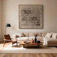 Neutral Grid Textured Abstract Canvas Art