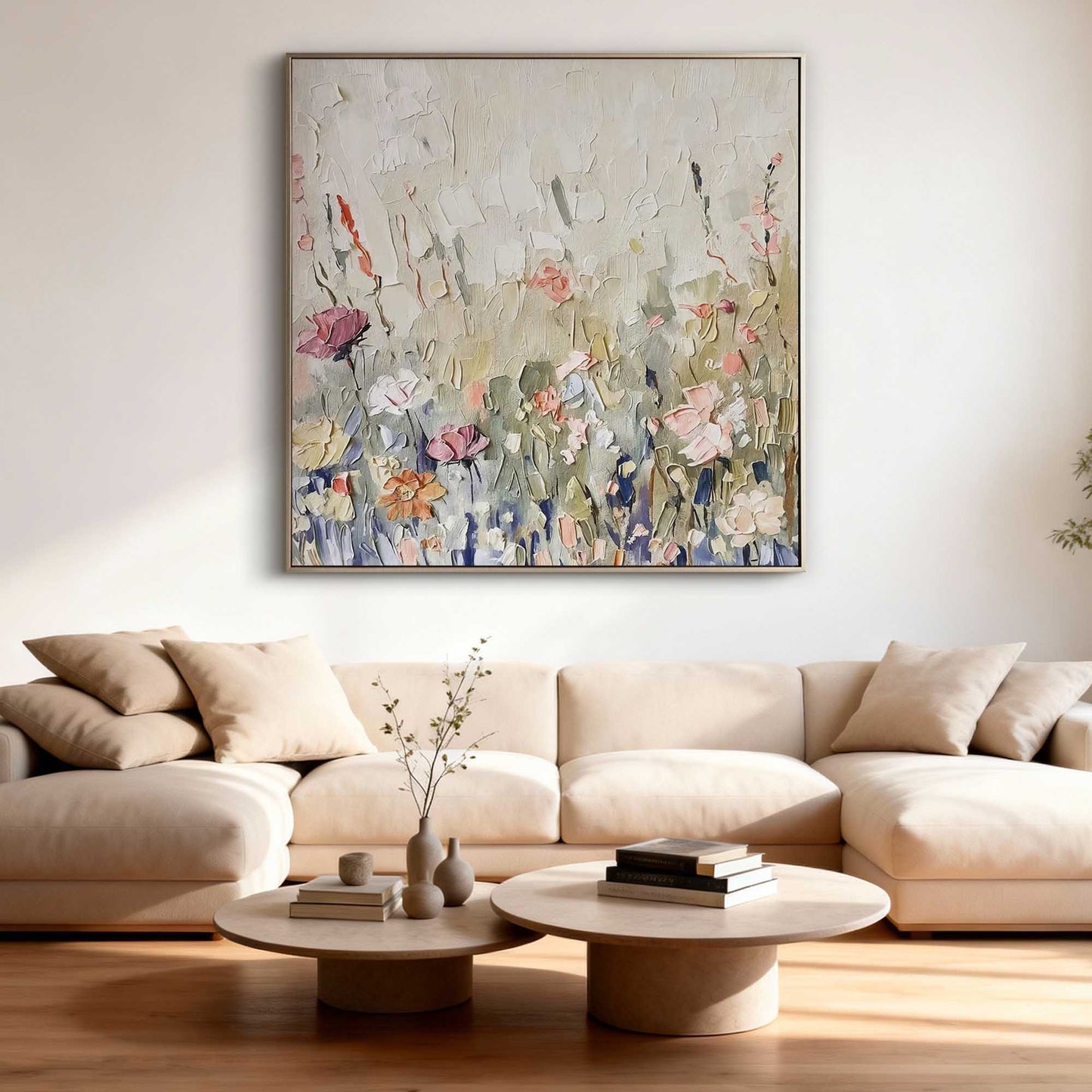 Meadow Blooms Textured Painting
