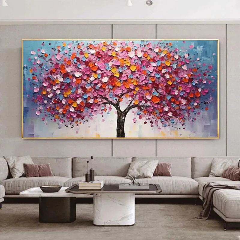 Colorful Tree Textured Painting