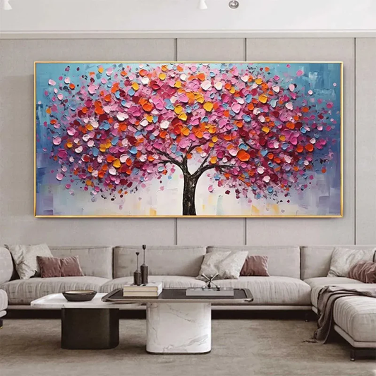 Colorful Tree Textured Painting