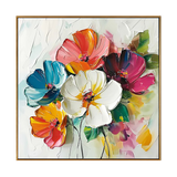 Vibrant Bloom Impasto Floral Oil Painting