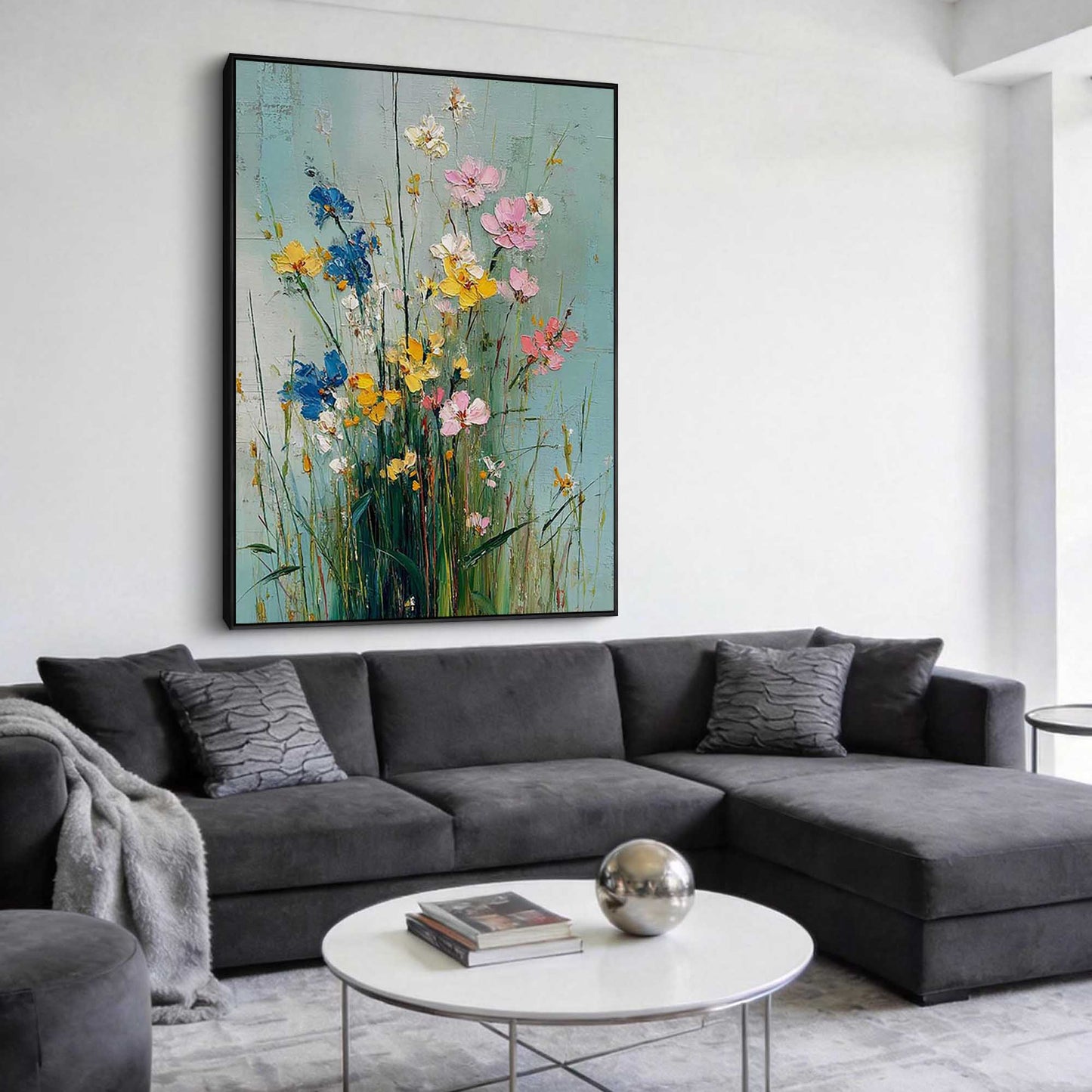 Wildflower Breeze Impasto Floral Oil Painting