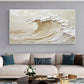 Golden Crest-Beige Ocean Wave Painting