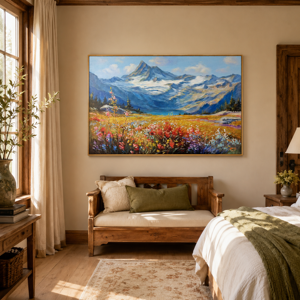 Alpine Bloom Landscape Oil Painting #RIX1 (448)