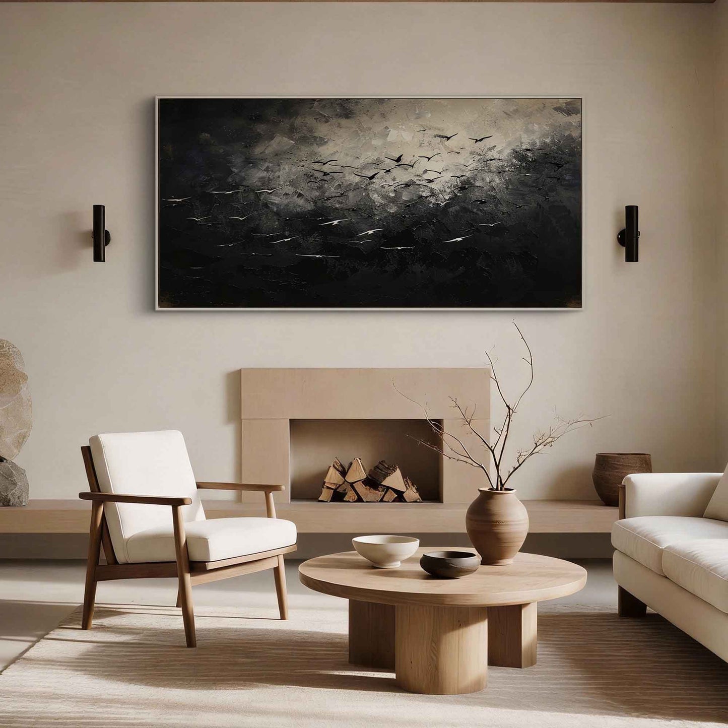Nocturnal Flight Abstract Canvas Painting