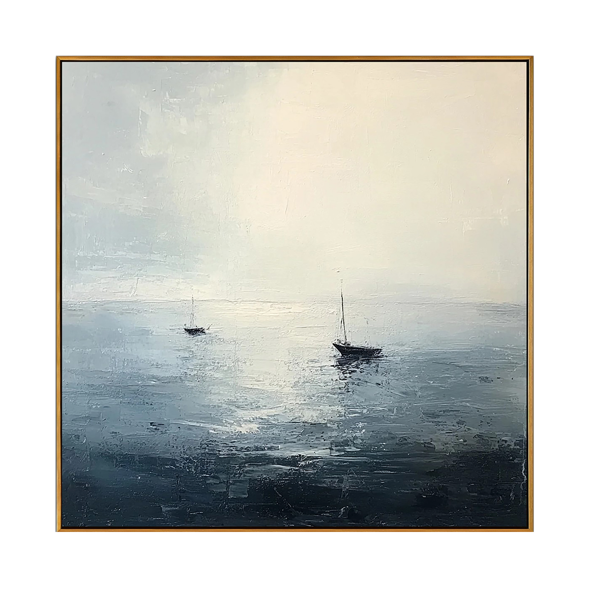 Misty Harbor Sailboat Painting