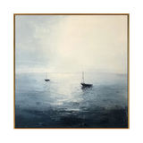 Misty Harbor Sailboat Painting