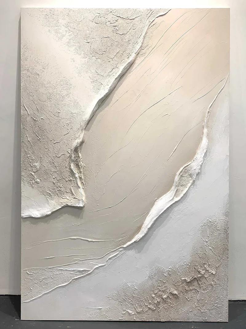Serene Layers Beige Textured Painting
