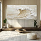 Golden Crest-Beige Ocean Wave Painting
