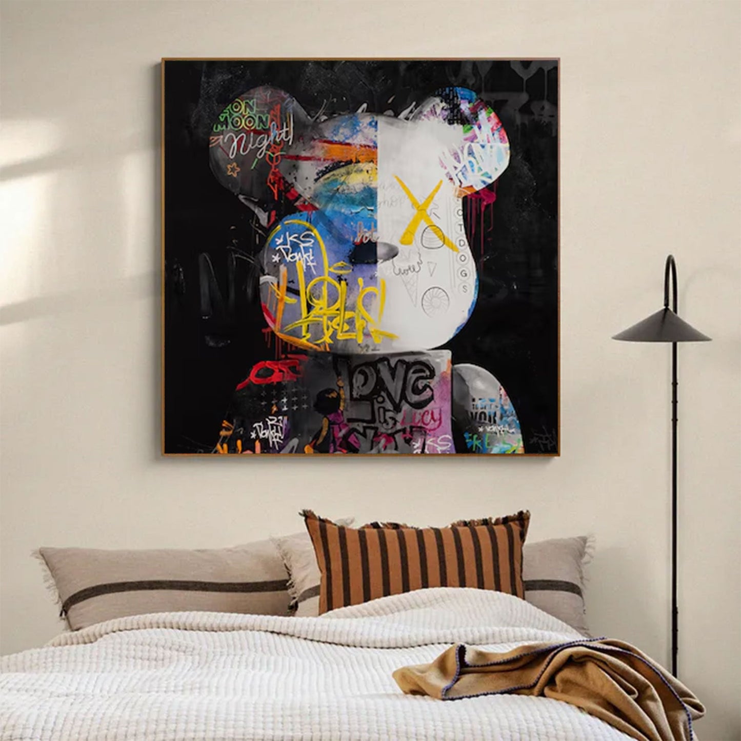 Neon Mind Graffiti Abstract Portrait Painting