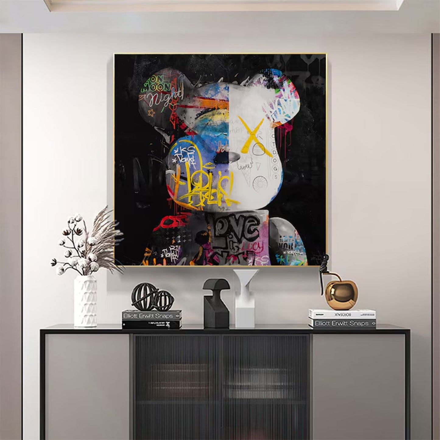 Neon Mind Graffiti Abstract Portrait Painting